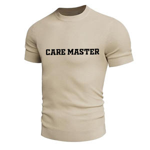 2025เสื้อถักแขนสั้นคอกลมทรงหลวมระบายอากาศได้ดีเสื้อยืดแบบสวมหัวถักนิตติ้ง - Product Image 4