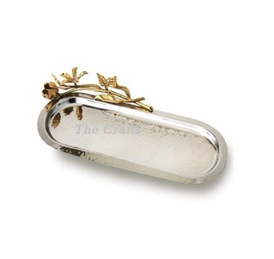 Plateau de service alimentaire en aluminium de dernière génération avec une qualité supérieure, forme ovale, plateau de service pour le thé et le café, pour une utilisation en cuisine - Product Image 6