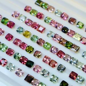 Turmalina natural 5mm corte de cojín piedras preciosas sueltas multicolores para curación y joyería hecha a mano - Product Image 4