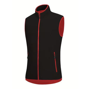 Venta al por mayor chaleco Softshell para adultos sin mangas con cremallera poliéster hecho a prueba de viento Color negro chaleco Softshell para caballeros - Product Image 1