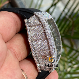 Fancy New Hip Hop Iced Out By Round Brilliant Cut Moissanite Diamond Watch para mejorar la muñeca para hombre de lujo en acero inoxidable - Product Image 3