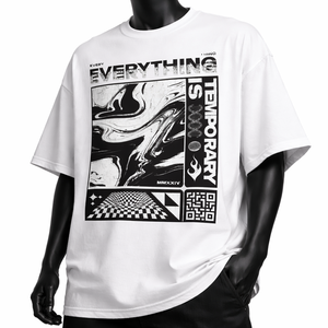 Camiseta Gráfica Oversize de Algodón de Alta Calidad OEM Personalizada al por Mayor, Estilo Urbano Casual para Hombre - Product Image 3