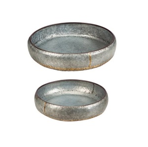 Macetero y bañera grande galvanizado con asas de aparejo, decoración de flores de suelo, bañera en venta, Juego de 3 - Product Image 4