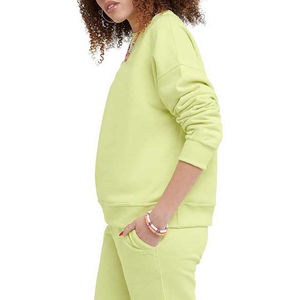 New Arrival Women's Casual Cotton Fleece Hoodies Sweatshirts Loose Fit <b>Crewneck</b> with Ribbed Cuffs Hem Breathable 360g for Winter - Product Image 6