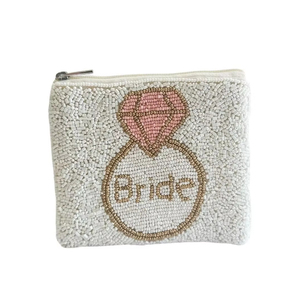 Personalizar bordado con cuentas novia con anillo de diamantes pequeña cartera bolsa con aspecto de alta calidad premium por Hiba Enterprises - Product Image 1