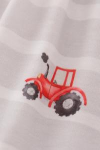 Juego de bombachos con bordado de Tractor rojo para niñas, Bonito traje de dos piezas con temática de granja con volante superior a juego, suministro ODM - Product Image 4
