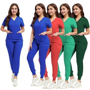 Uniformes médicaux à la mode pour femmes, ensembles de gommages pour hôpitaux, médecins, infirmières, accessoires, clinique dentaire, salon de beauté, vêtements de travail en tissu - Product Image 1