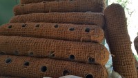 Troncos de Fibra de Coco 100% Naturales - Control de Erosión Ecológico y Biodegradable para Riberas de Ríos y Costas, Malla de Fibra de Coco Enrollada