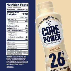 Original Fairlife Core Power <b>Protein</b> Drink - Vanilla and other flavors Available in 26g <b>Protein</b> - Product Image 3