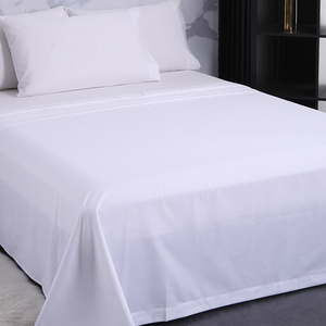 New 핫 세일 웨딩, 호텔, 병원 180TC 순면 침대 시트 패브릭 화이트 침대 시트 베갯잇 - Product Image 4
