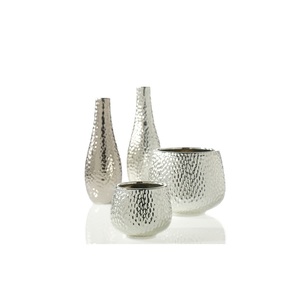 เปลี่ยนพื้นที่ของคุณด้วยแจกันดอกไม้นิกเกิลเงินเงางามสำหรับตกแต่งบ้านและห้องนั่งเล่น - Product Image 2