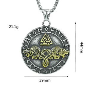 Yunnique Vintage Viking Triangle Logo Necklace Men's <b>Retro</b> Tibetan Silver Geometric Pendant Non-Fading Fashion Power <b>Gift</b> - Product Image 5