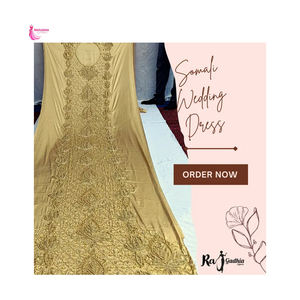 Latest Collection New Designed Somali <b>Beaded</b> Design Stock <b>Fabric</b> for Dress Somali Bridal Dirac - Product Image 1