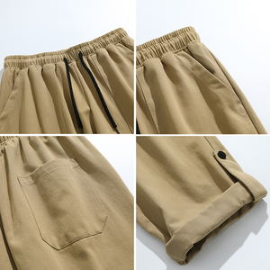 New Fashion Brand <b>Men's</b> Casual Pants for Spring Summer Elastic Waist Mid Waist Design Comfortable Straight Workwear <b>Trousers</b> - Product Image 6