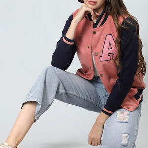 แจ็กเก็ตผู้หญิงขนาดใหญ่แจ็กเก็ตเลตเตอร์แมนวัสดุทนทานแจ็คเก็ตตัวอักษรใส่สบาย - Product Image 4