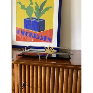 Plateau de service en métal design brillant avec poignée de haute qualité fait à la main au plateau de service en gros pour les fêtes de mariage et d'anniversaire - Product Image 6