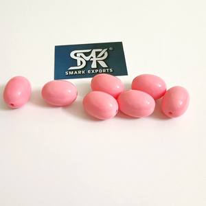 Perles artisanales écologiques d'ange en résine ovale rose Surface lisse polie pour la fabrication de bijoux accessoires de bricolage mode créative - Product Image 2