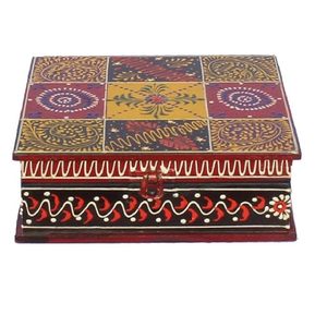 Boîte à bijoux en bois personnalisable haut de gamme avec motifs imprimés traditionnels pour l'affichage de bijoux de qualité supérieure, prix de gros Inde - Product Image 5