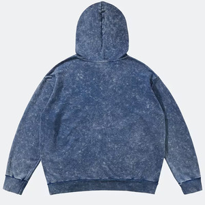 Sudadera con Capucha Vintage Lavada y Desgastada para Hombre, Sudadera Retro de Estilo Urbano, Corte Regular, Informal, para Invierno, Color Sólido - Product Image 2