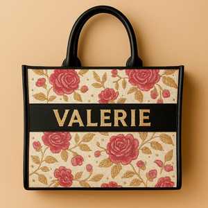 Fourre-tout perlé personnalisé, fourre-tout de mariage personnalisé, sac de perles florales, sac de mariage personnalisé, cadeau de demoiselle d'honneur, fourre-tout floral bleu, - Product Image 1