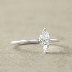 Taille personnalisable Bague de mariage en argent sterling 925 pour femme de haute qualité Moissanite étincelante Anneaux fins en acier inoxydable taillé Marquise - Product Image 2