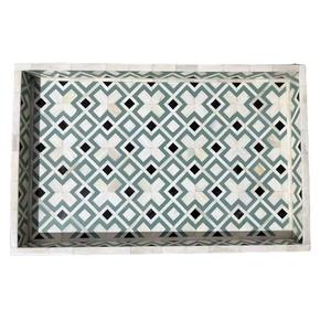 Cross Design Indian Bone Inlay Tray for Home Hotel Motel Serving Tray Decorative Handmade Cross Design Tray at Cheap Prices - Product Image 1