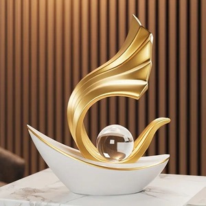 Customizable Aluminum Alloy Small Tabletop Decorative Figurines with Antique Gold and <b>Silver</b> Plated Finish - Product Image 1