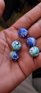 Custom Made Lamp Work Style Glass Floral Themed Chunky Glass <b>Beads</b> in <b>Assorted</b> Colors Ideal for Bracelet and Necklace Designers - Product Image 6