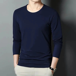 Manches longues décontracté Slim Fit hommes T-Shirt col rond frais généraux printemps automne nouveau Style couche de Base chemise intérieur porter haut vêtements - Product Image 3