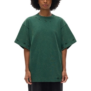 เสื้อยืดสตรีทแวร์คอตตอน 100% น้ำหนัก 230 กรัม พิมพ์ลายโลโก้ตามสั่ง สไตล์วินเทจ ทรงโอเวอร์ไซส์ สำหรับผู้หญิงและผู้ชาย ผ้าฟอกสีหนัก คอกลม แต่งยับ - Product Image 1