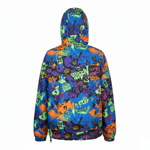 Chaqueta cortavientos de moda para mujer, ropa de calle de poliéster de alta calidad, chaqueta cortavientos con logotipo personalizado con estampado colorido para mujer - Product Image 2