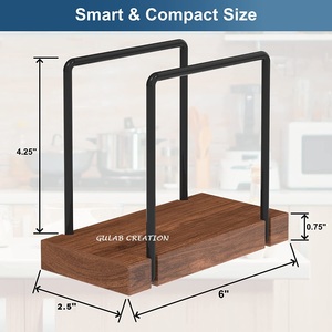 Wooden Napkin Holder for Table with Black Steel Wire Rustic Tissue Stand for Kitchen, Dining, and Cafe Tabletop Use - Product Image 3