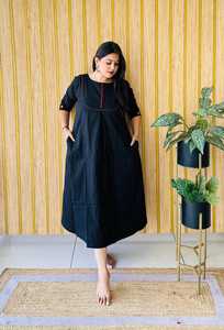 Personnalisé Confortable Femmes Enceintes Robe De Maternité À Manches Longues Lâche Coton Doux Solide Robe Midi Poches Antistatique Ajustement Parfait - Product Image 4