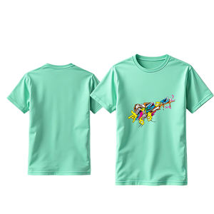 Camisetas de manga corta para hombre al por mayor, cuello redondo de color sólido estampado DTG, hecho de material de poliéster/algodón - Product Image 6