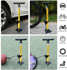 BAIMEI Portable 160PSI haute pression multi-usages <span class=keywords><strong>gonfleur</strong></span> sphérique avec baromètre alliage acier route vélo pompe au sol - Product Image 4