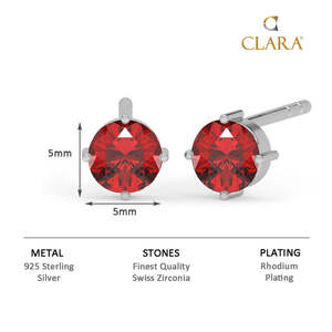 NOVAMART Fine 925 Sterling Silver Blood Red <b>Studs</b> <b>Earrings</b> 14K Gold Emerald Cut Diamond <b>Turquoise</b> Ruby-Perfect Gift for Kids Gir - Product Image 6