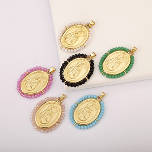 Colgante Católico de San Judas Tadeo QIKU con Circonitas, Joyería Religiosa para Hacer Collares, Manualidades - Product Image 1
