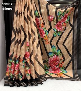 ผ้าชีฟอง,สินค้ามาใหม่ล่าสุดเสื้อผู้หญิงแฟชั่นส่งออกผ้าชีฟอง Sabyasachi พิมพ์ดิจิตอล - Product Image 4