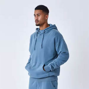 2025 Top vente hommes coupe régulière pull à capuche haute tendance goutte-épaule polaire impression numérique 100% coton solide hiver - Product Image 5