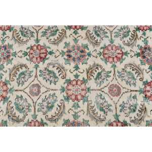 Turkish 2.5x9.8 ft Rug, Vintage <b>Runner</b> Rug, <b>Red</b> Floral Rug - Product Image 5