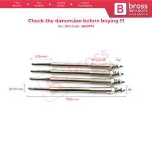 BGP97-1 4 Pieces Glow <b>Plug</b> Auxiliary <b>Heater</b> 11 Volt 1985027010 for 2.0 2.5 3.0 D 4D Engines - Product Image 5