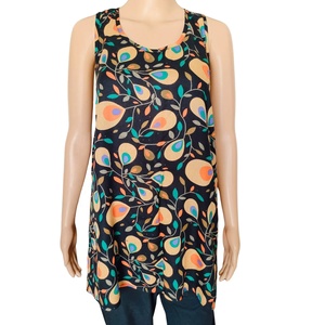 Top de playa informal con cuello redondo tejido de algodón para mujer, elegante, Floral, Vintage, estampado de puntos, ajuste holgado para primavera, verano e invierno - Product Image 1