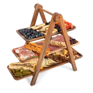 Kệ Thang Phục Vụ 3 Tầng Bằng Gỗ Keo Thủ Công Sản Xuất Kệ Trưng Bày Tự Chọn Với Khay Tháo Rời Từ Việt Nam - Product Image 4