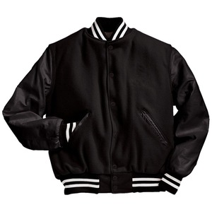 Custom Men's Varsity Jacket with Embroidered Logo Stand Collar Zipper Closure for Casual <b>Winter</b> Wear OEM Service Available - Product Image 2