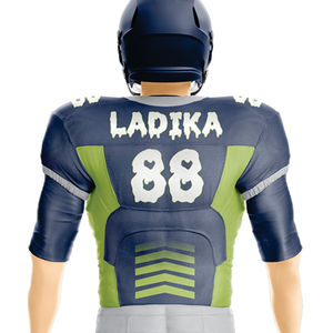 Uniforme de football pour hommes ensemble de pantalons en jersey de football américain marine et argent pour hommes vêtements d'équipe durables en sergé sublimés personnalisés - Product Image 3