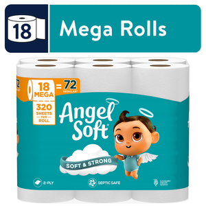 Angel Soft 2-Ply Toilet Paper, 18 Mega Rolls, 320 <b>Sheets</b> per Roll - Product Image 6