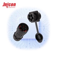 Connecteur à baïonnette 5 broches M40 50A 300V IP67 étanche en cuivre plaqué argent pour distribution d'énergie industrielle
