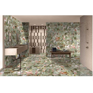 Azulejo de porcelana verde Agno de alto brillo 600x1200mm para aplicaciones domésticas y hoteleras a precios asequibles Azulejos de suelo - Product Image 1