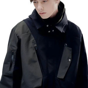 เสื้อแจ็คเก็ตวินด์เบรกเกอร์แบบมีฮู้ด สไตล์สตรีทแวร์ Y2K ทรงไม่สมมาตร มีกระเป๋าหลายช่อง สำหรับฤดูหนาว ขายส่ง รับทำโลโก้ เสื้อโค้ทวินเทจ - Product Image 4