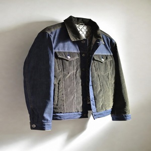 Veste d'hiver décontractée pour homme, coupe ajustée, en jean avec empiècements en velours côtelé, doublure matelassée, boutonnée, couleurs personnalisées, logo, respirante - Product Image 4